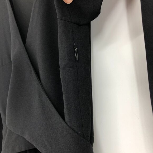 Aritzia Wilfred Black Aubagne Midi Dress Adjustable Wrap w/optional cutout 10 - Picture 14 of 16